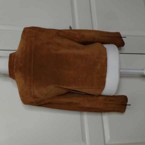Uniform by John Paul Richard camel color leather zip up cropped jacket vintage - Picture 4 of 12